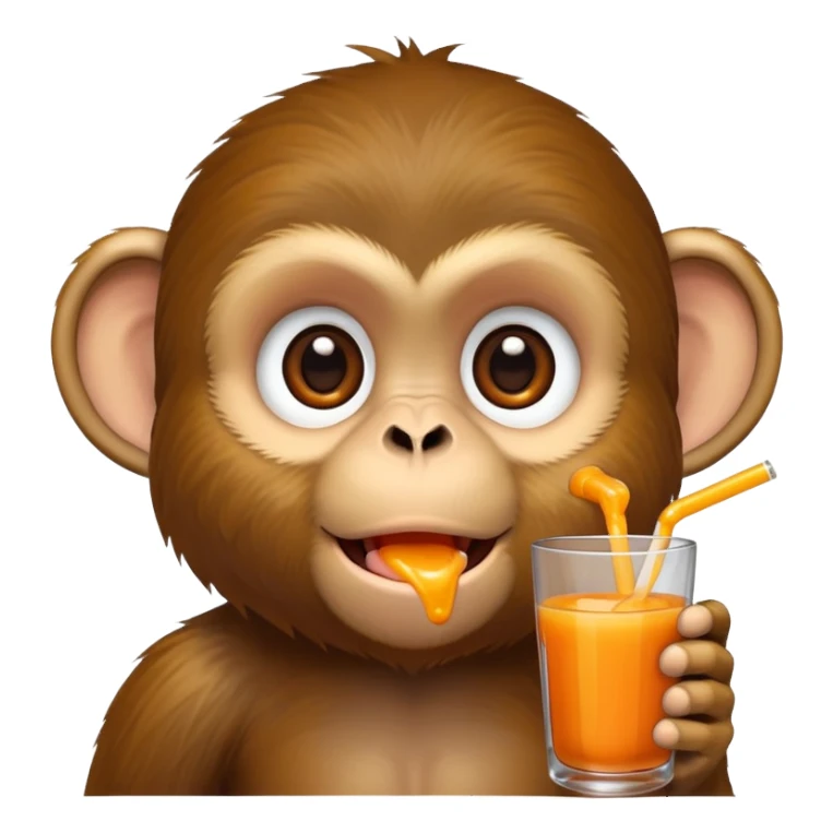 Monkey drinking juice sticker