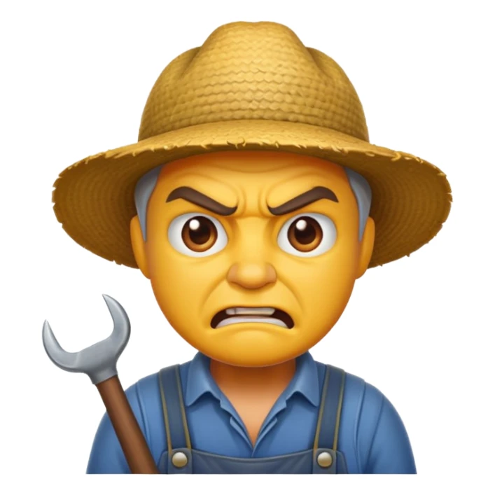 angry farmer  sticker