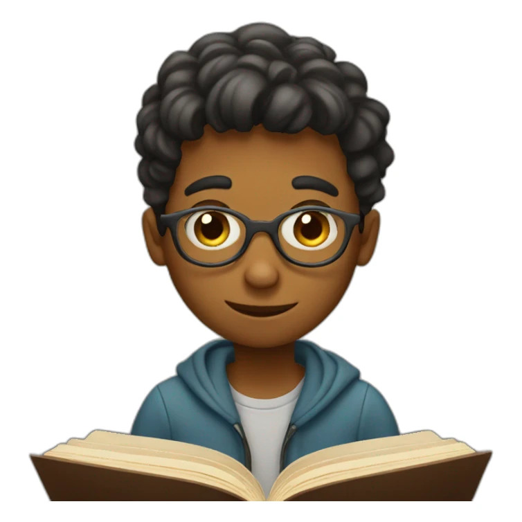 Book reading boy sticker
