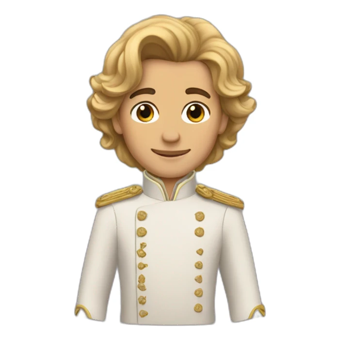 prince charming shoulder length hair sticker