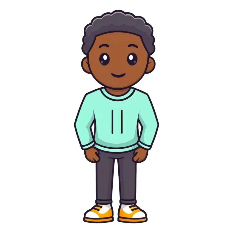 Black man with tv sticker