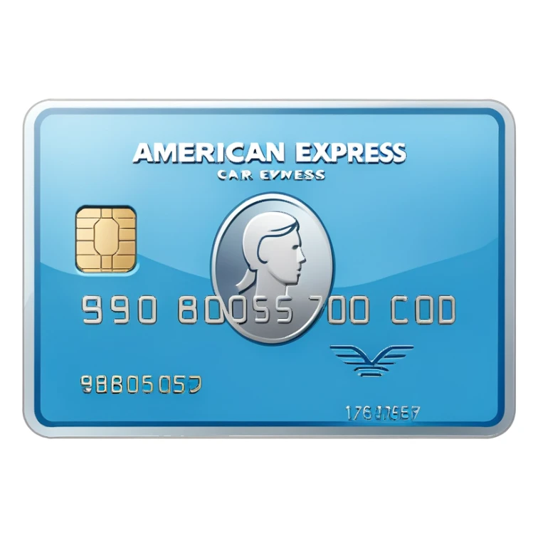 Light blue American Express card, aesthetic sticker