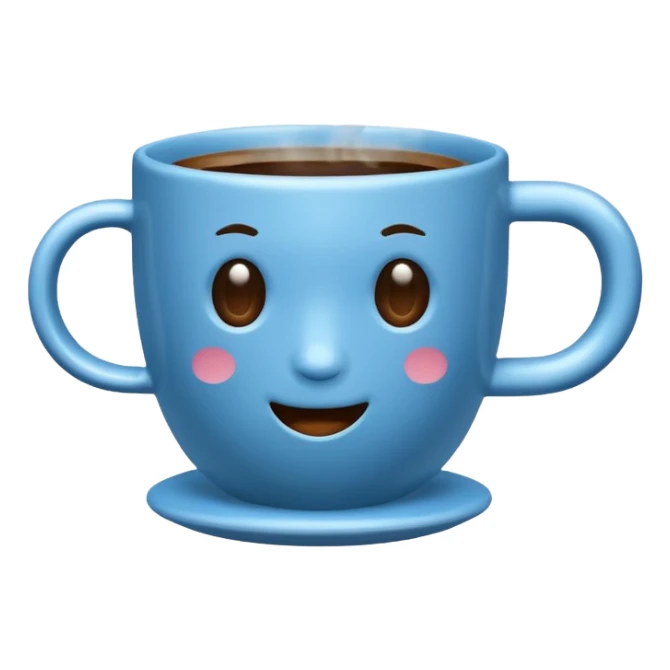 hot blue coffe cup sticker