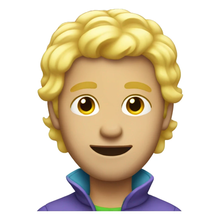 Man with blonde hair under rainbow sticker