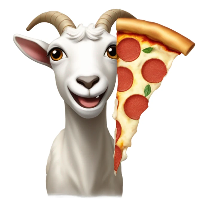 goat eating pizza sticker