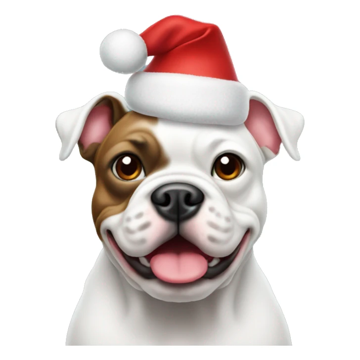 French bull dog Santa hat sticker