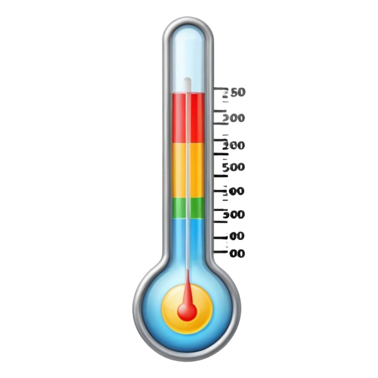 thermometer has 5 colors on it sticker