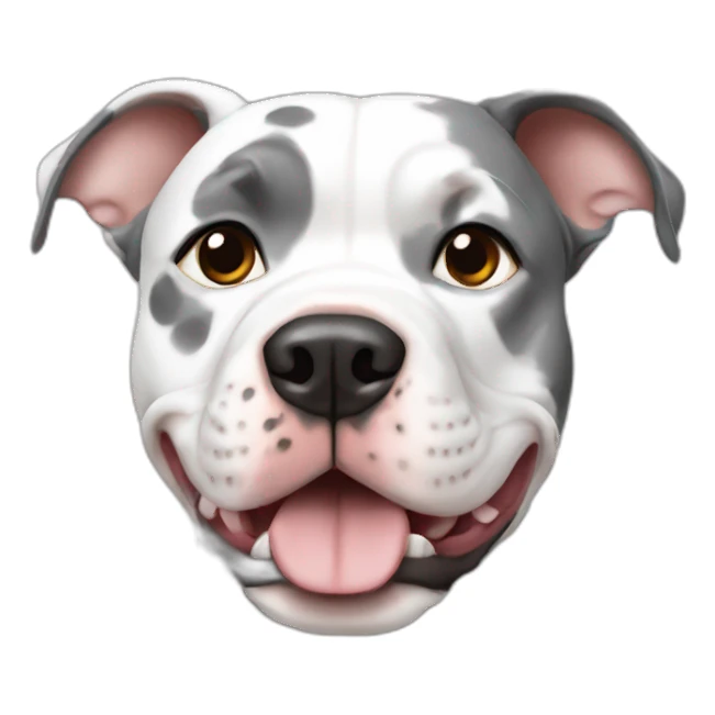 White and grey spotted Pitbull sticker