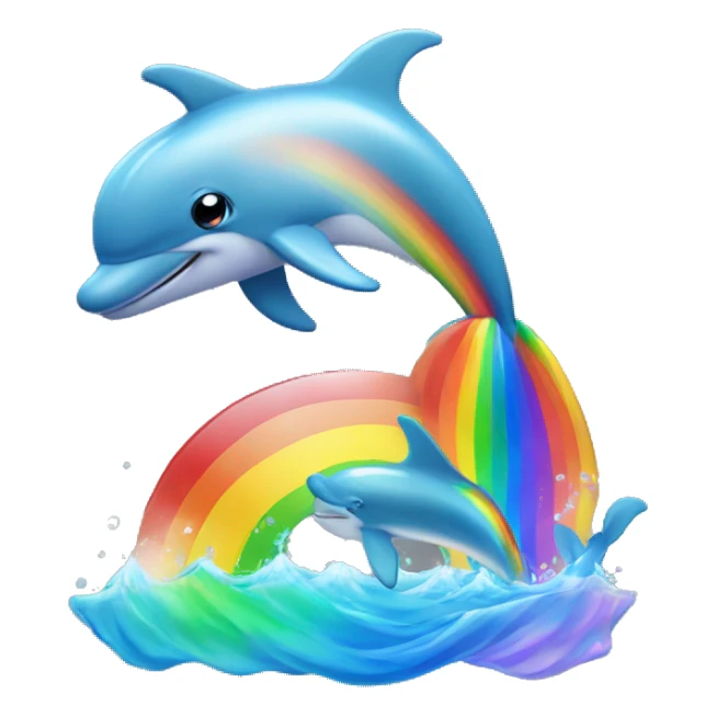 dolphine and a rainbow sticker