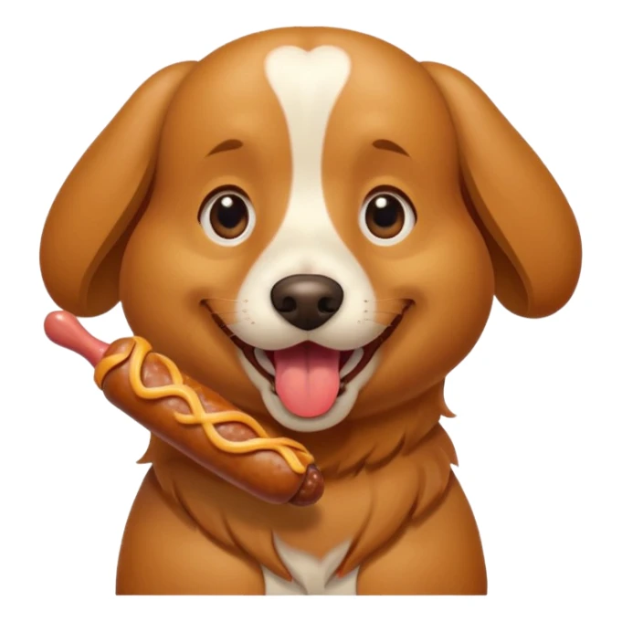 dog eating sausage sticker