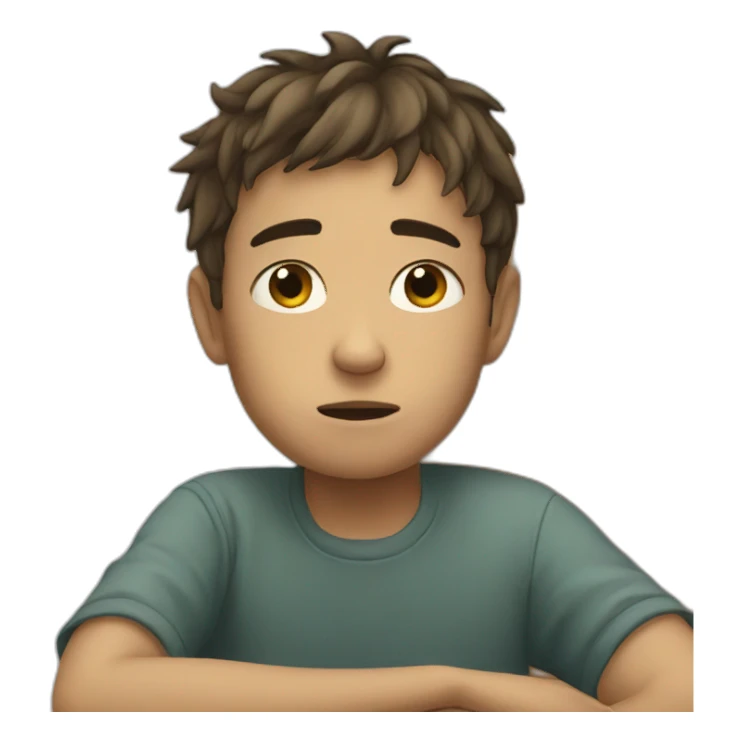 Young boy tired sticker