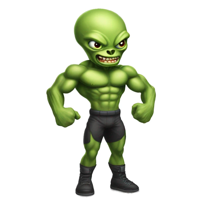 muscly alien sticker
