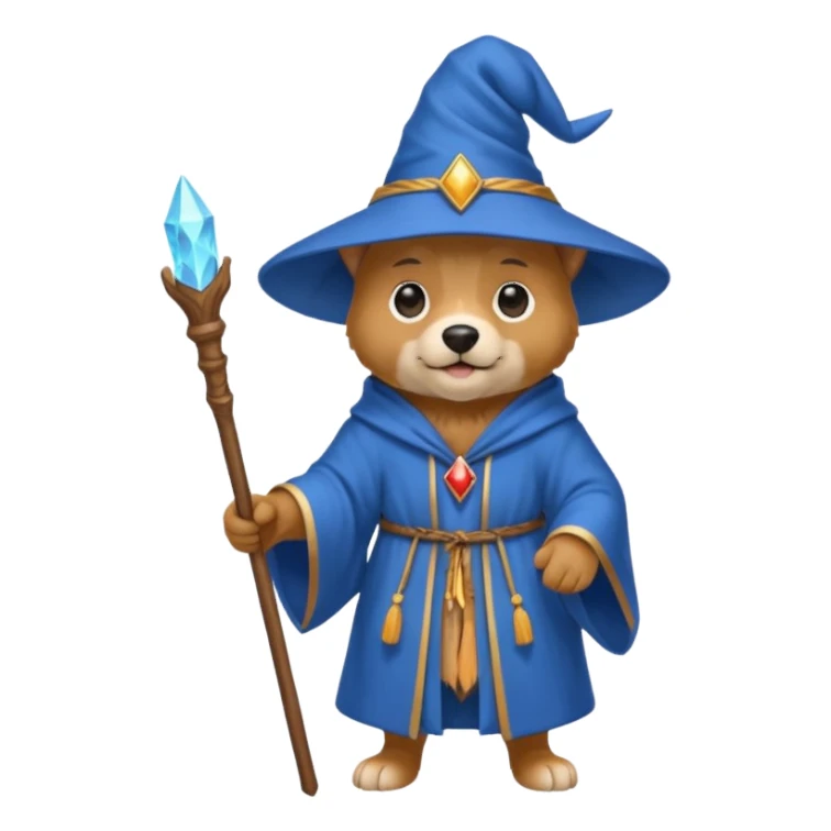 Dog wizard sticker