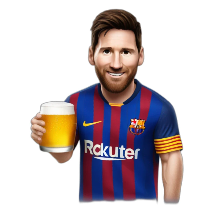 Messi drink biere sticker
