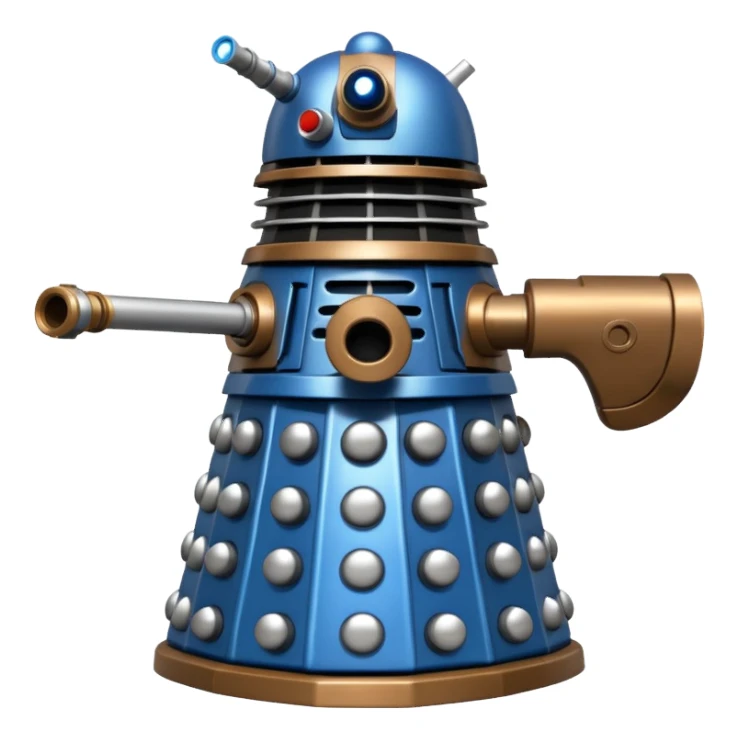 dalek silver, blue and bronze sticker