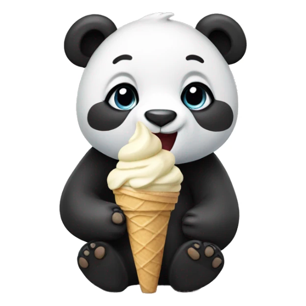 Panda eating ice cream sticker