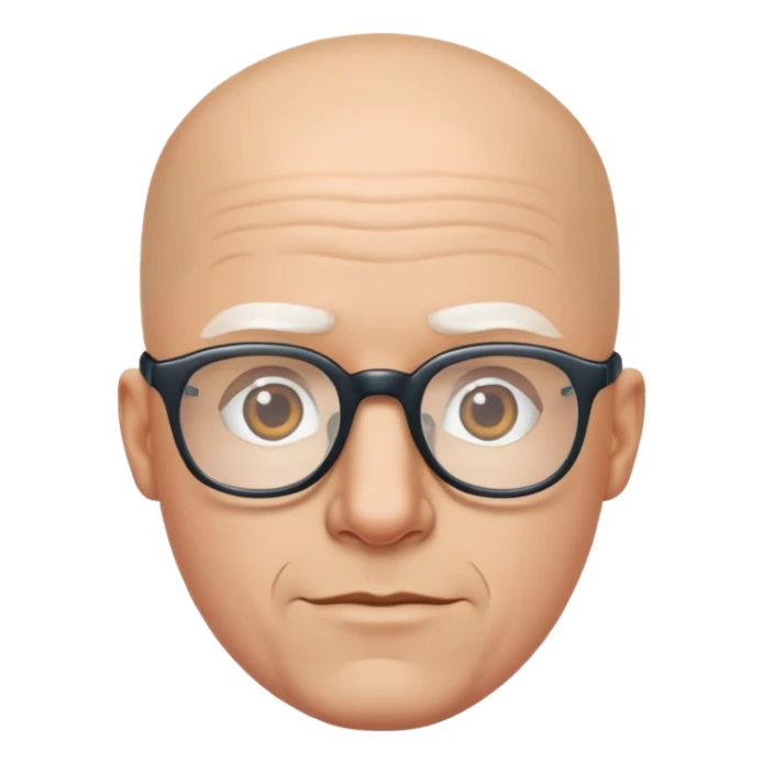 bald white guy with glasses sticker