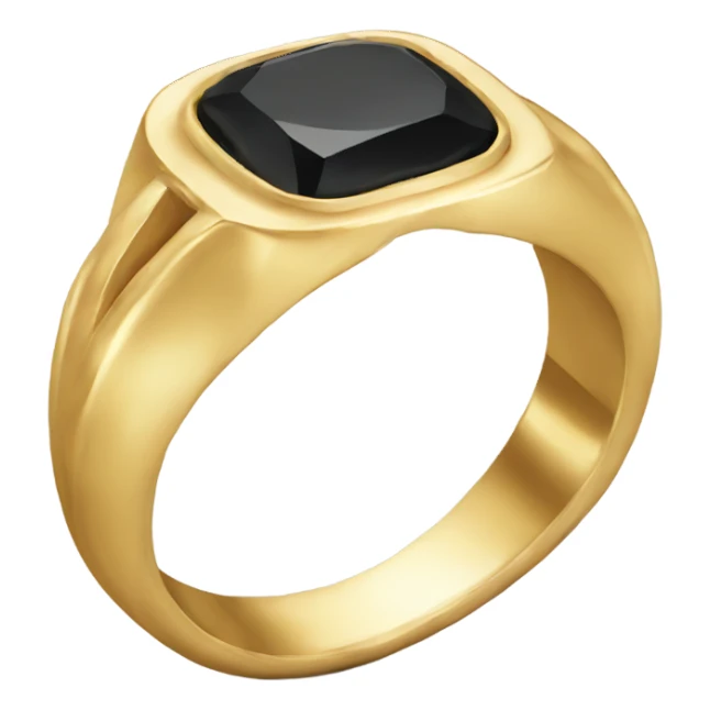 gold ring with black gem sticker