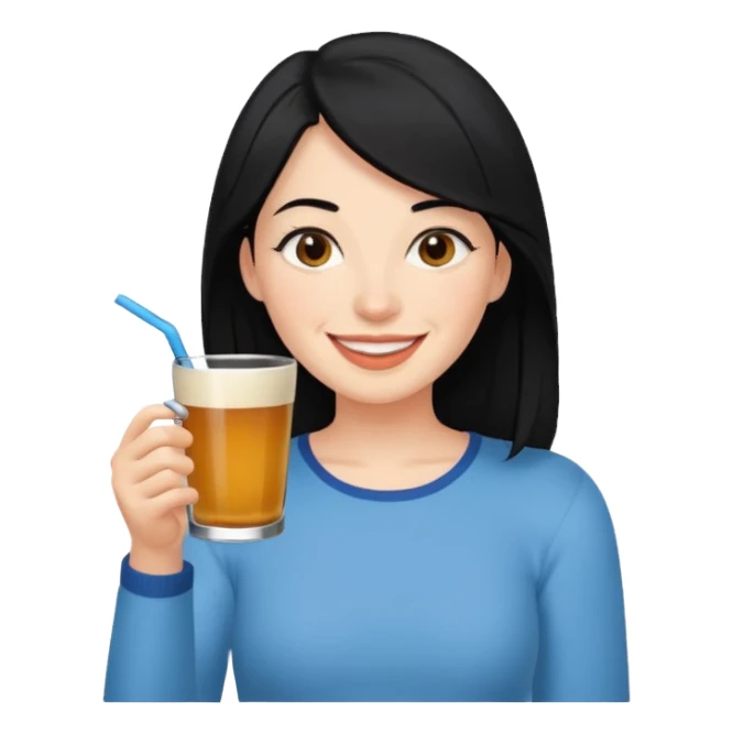 mujer de pelo negro tomando MATE argentino sticker