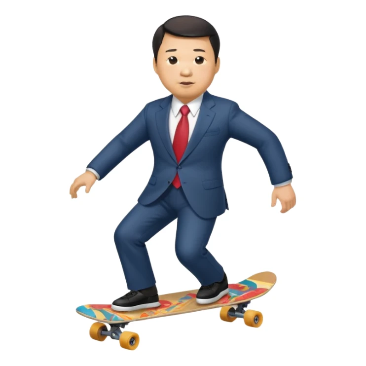 Xi_Jinping riding skate board sticker
