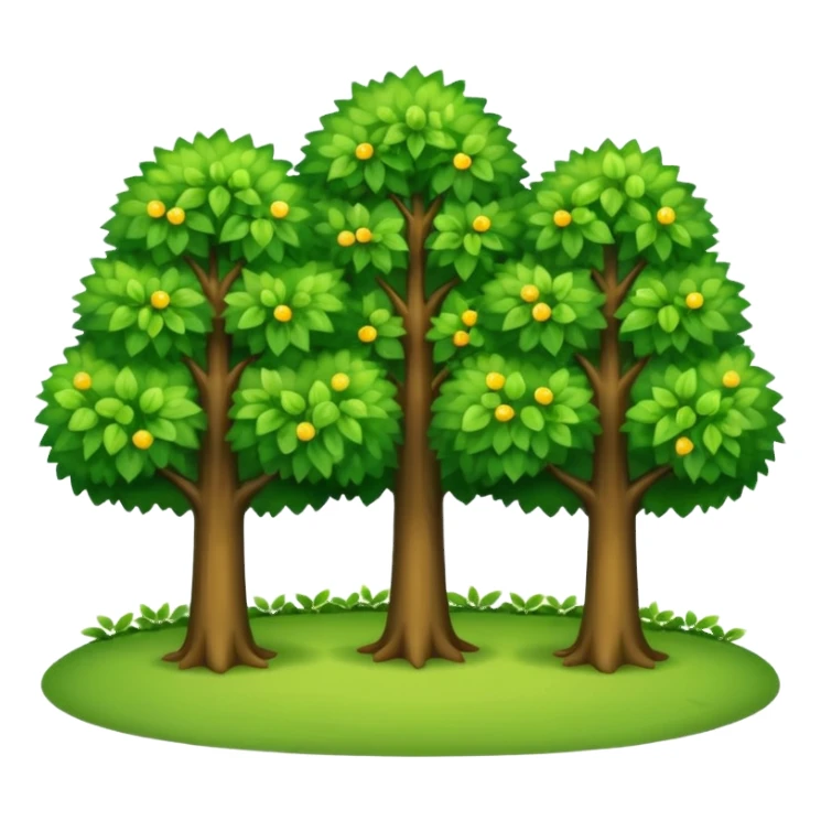 garden with three trees sticker