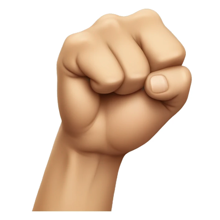 Fist bumping bottom of chin sticker