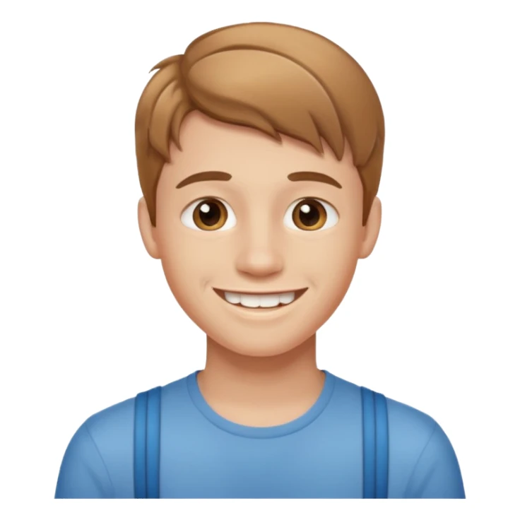 a young guy with braces smiling sticker