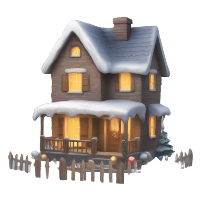 Cozy Christmas house sticker
