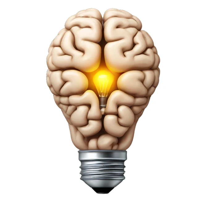 the human brain shaped idea lightbulb sticker