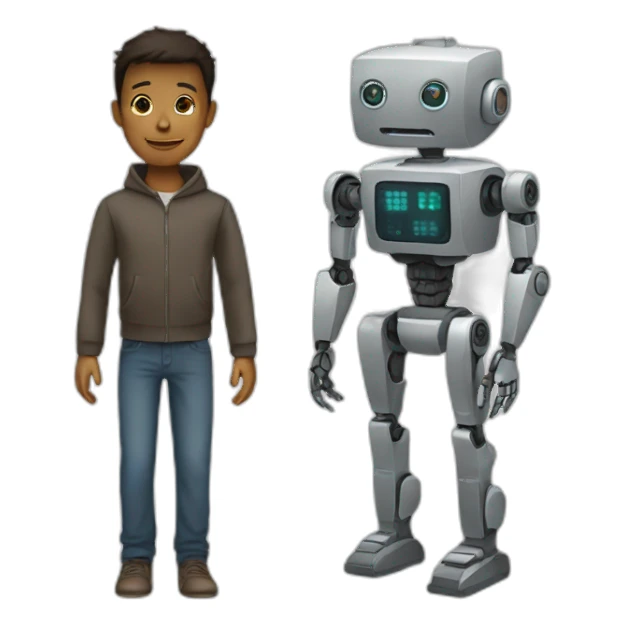 Robot AND human  sticker