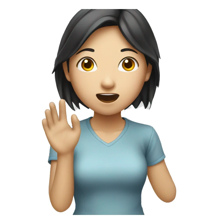 Asian girl knocking  sticker