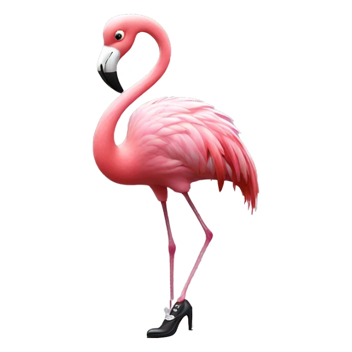 Flamingo with tap dancing shoes sticker