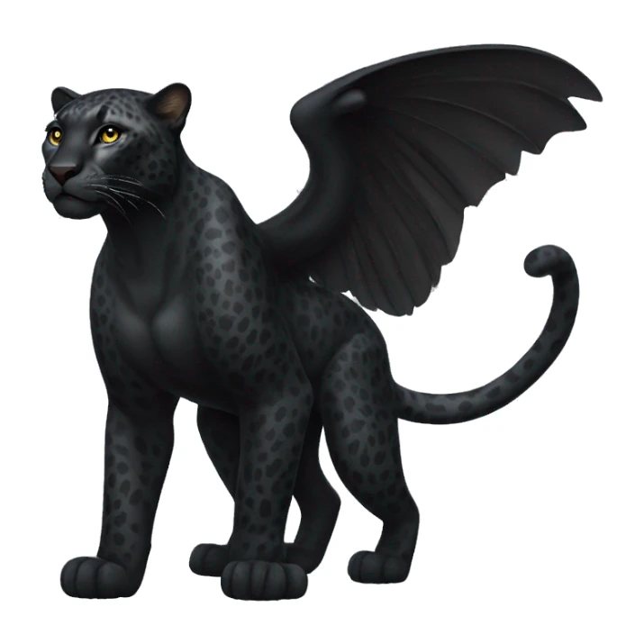 realistic winged black leopard sticker
