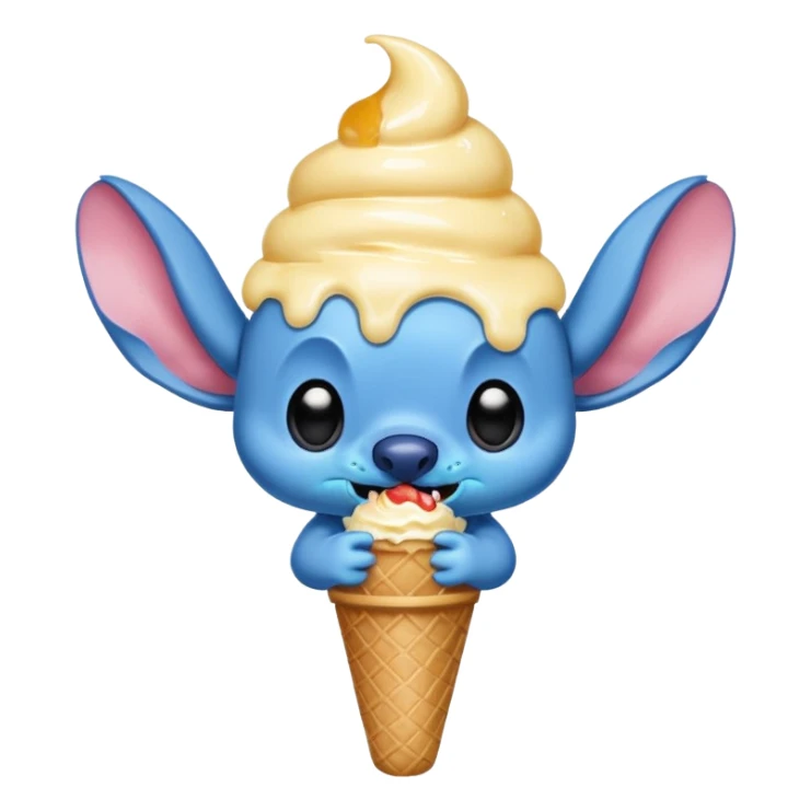 Stitch eating ice cream  sticker