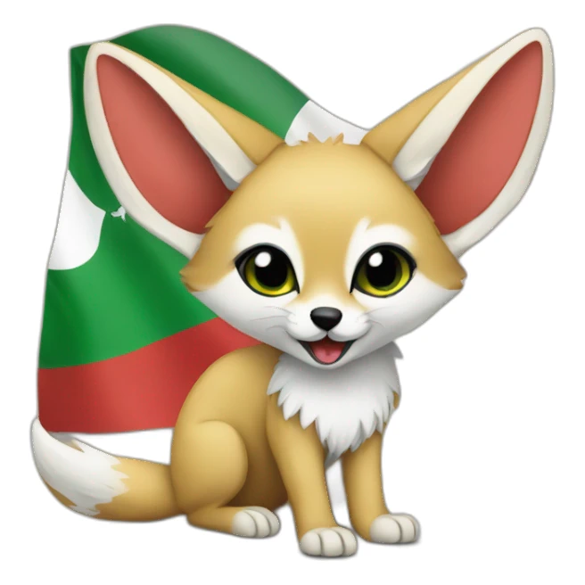 Fennec with Algerian flag sticker