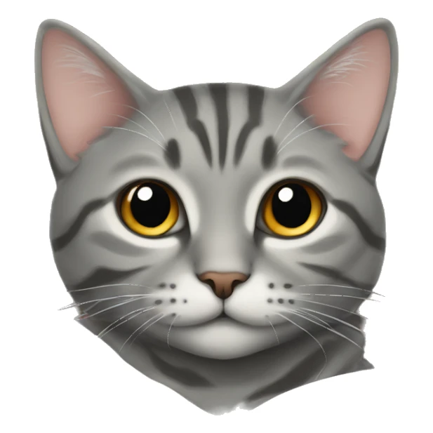 gray tabby cat cozy on bed sticker