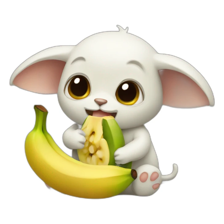 grogu eating a banana sticker