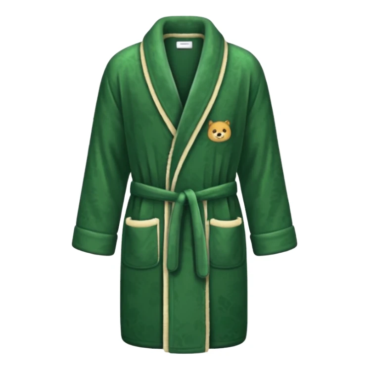 a forrest green bath robe sticker