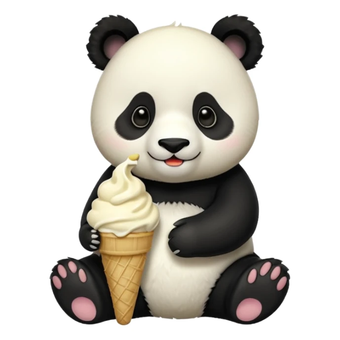 Panda eating ice cream sticker
