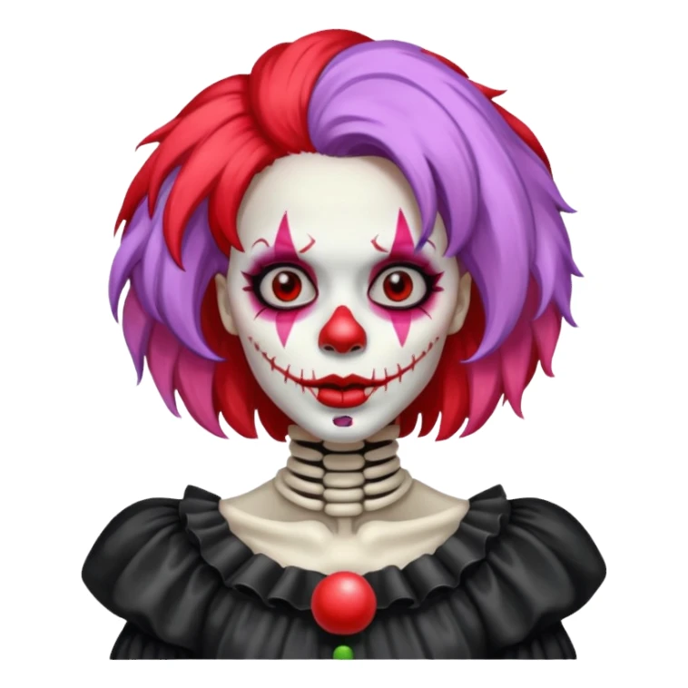 skeleton woman clown with makeup sticker