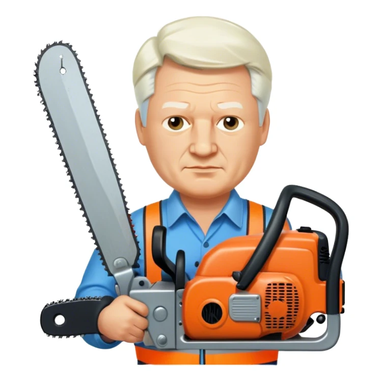 Boris Yeltsin with a chainsaw sticker