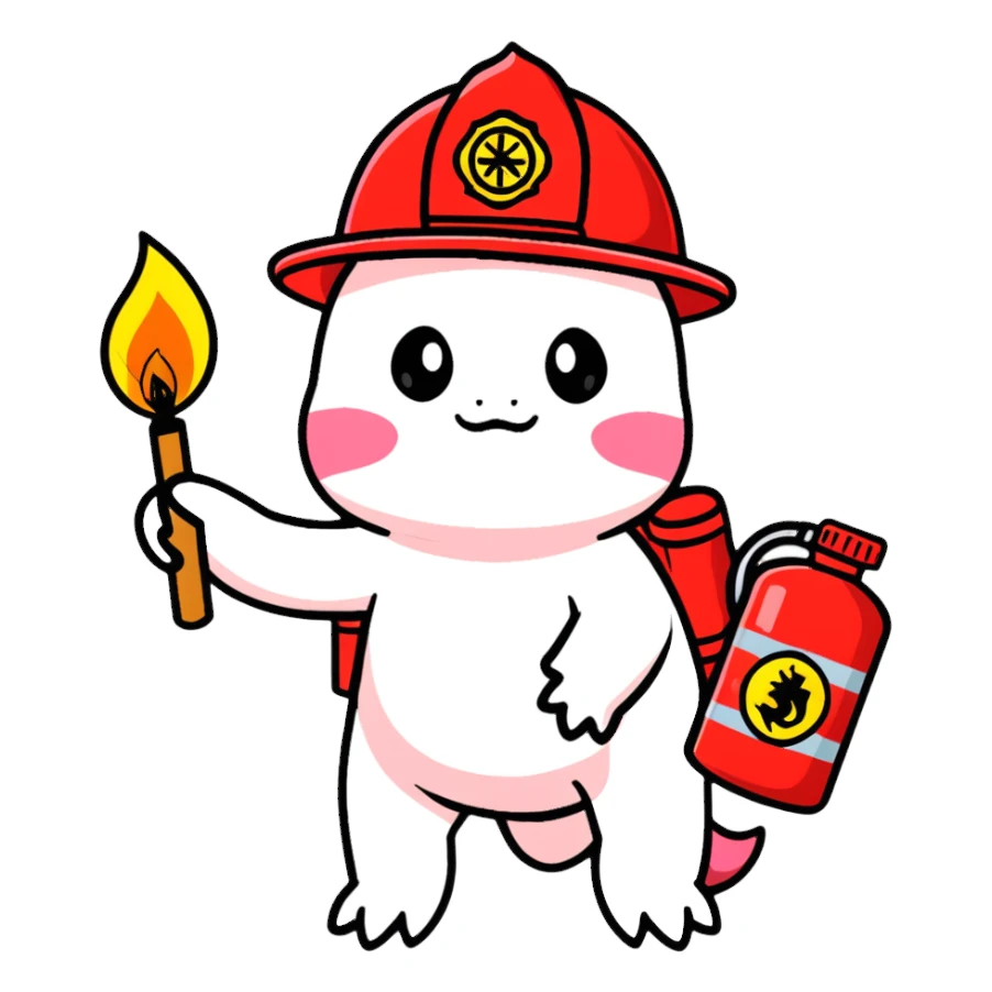 Axolotl commuting arson sticker
