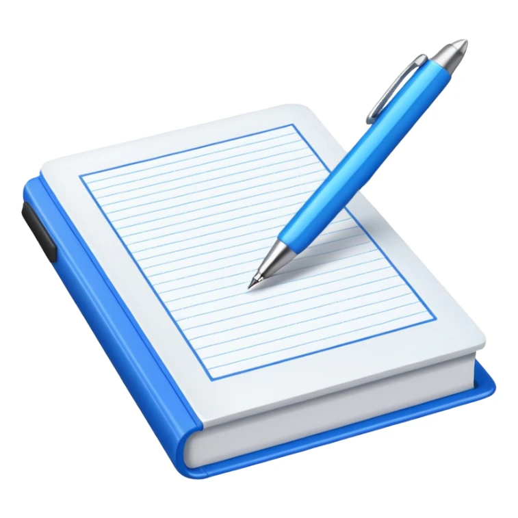 open textbook with a pen beside it sticker