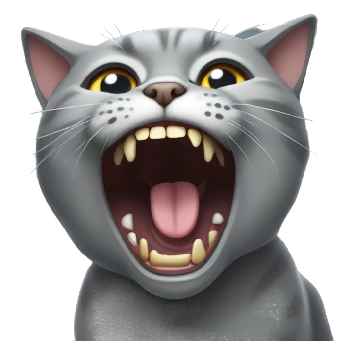Gray British cat screaming sticker
