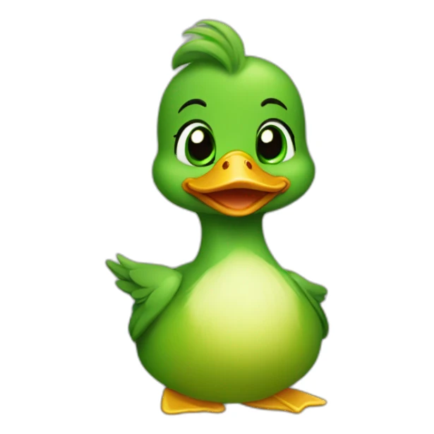 duckling that wears green eyeshadow sticker