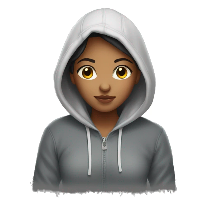 Mixed girl in hoodie sticker