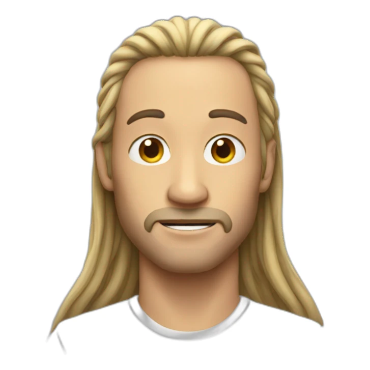 Men have long hair sticker