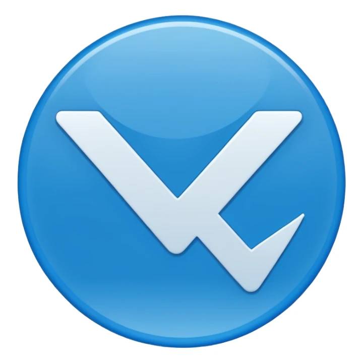 A check mark in a completely blue circle like a max sticker