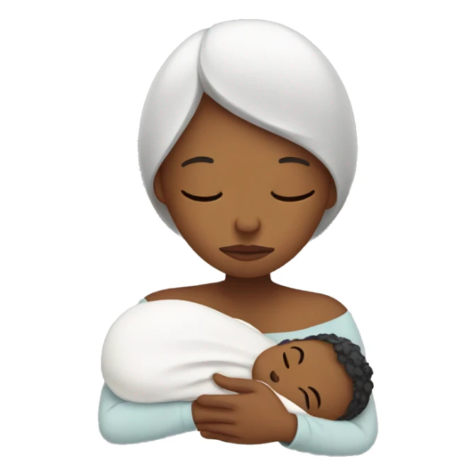 sad mother with newborn sticker