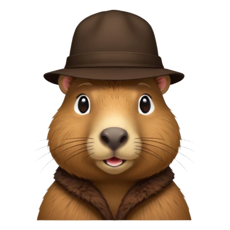 Realistisk Capybara med hat sticker